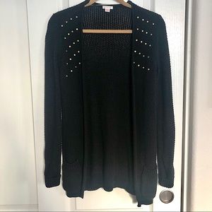 Xhilaration black studded sweater with pockets